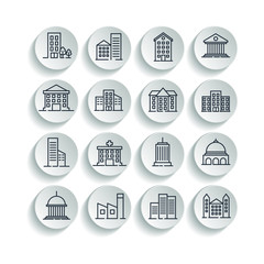 Aufkleber - Building set icon symbol template color editable. Government buildings pack logo vector illustration for graphic and web design collection