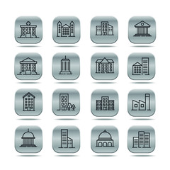 Aufkleber - Building set icon symbol template color editable. Government buildings pack logo vector illustration for graphic and web design collection