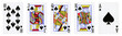 Spades Suit Playing Cards, Set include Ace, King, Queen, Jack and Ten - isolated on white.