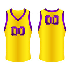 Wall Mural - Golden and Purple Yellow Golden Basketball Jersey Icon Illustration Graphic