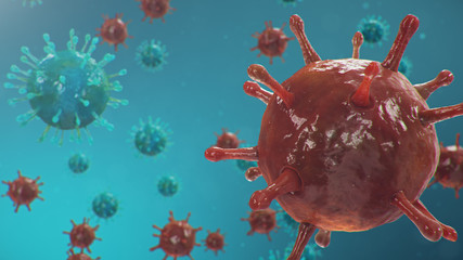 Wall Mural - chinese pathogen called coronavirus or covid-19, as a type of flu. outbreak of coronavirus, which le