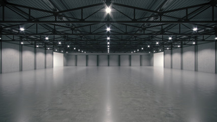 3D render of empty exhibition space. backdrop for exhibitions and events. Tile floor. Marketing mock up.