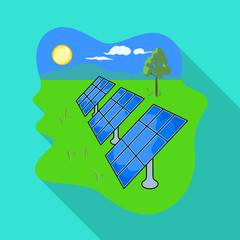 Wall Mural - Solar panel vector icon.Flat vector icon isolated on white background solar panel .