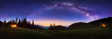 Starry Panorama In The Mountains