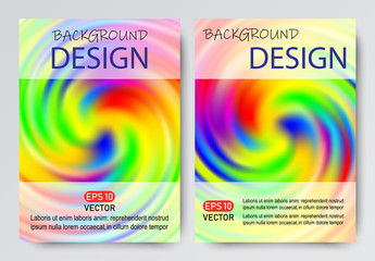 Wall Mural - Vector set of bright abstract backgrounds. Multi-colored vortex.