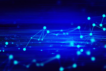Wall Mural - ai network social online internet, machine deep learning and data cloud storage digital grid futuris