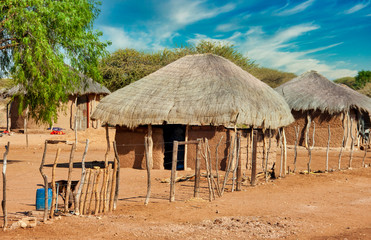 Wall Mural - African huts