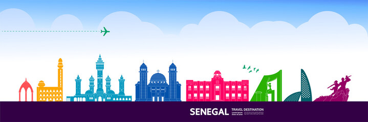 Fototapete - Senegal travel destination grand vector illustration. 