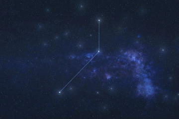 pictor constellation in outer space. artist constellation with constellation lines. elements of this