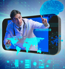 Telemedicine concept with doctor and smartphone