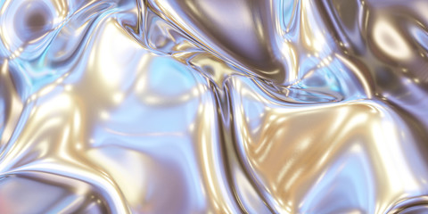 glossy silver metal fluid glossy chrome mirror water effect background backdrop texture 3d render il