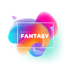 Wall Mural - Liquid Abstract Vector Shape for Background Design. Fluid Dynamic Graphic Element for Modern Banner, Poster, Flyer or Presentation Template with Line Pattern. Color Flow Frame illustration.