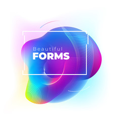 Wall Mural - Liquid Abstract Vector Shape for Background Design. Fluid Dynamic Graphic Element for Modern Banner, Poster, Flyer or Presentation Template with Line Pattern. Color Flow Frame illustration.