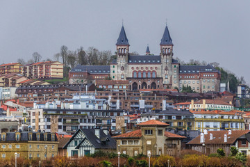 Wall Mural - Panorama of San Sebastian city with Diocesan Seminary in Basque Country, Spain