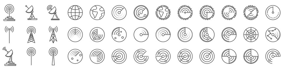 Wall Mural - radar icons. set of radar screen icons - vector.