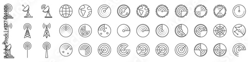 Fotomural Radar icons. Set of Radar screen icons - vector.