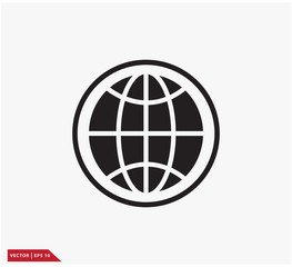 Wall Mural - Globe icon vector logo design illustration