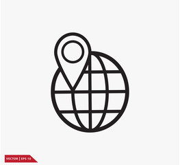 Wall Mural - Globe icon vector logo design illustration