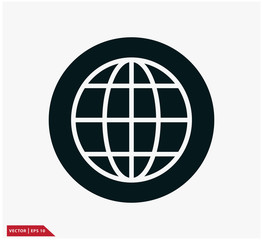 Wall Mural - Globe icon vector logo design illustration