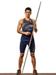 © snaptitude - young man athletics Javelin athlete isolated white background