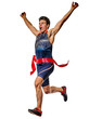 © snaptitude - young man athletics runner running sprinter sprinting isolated white background