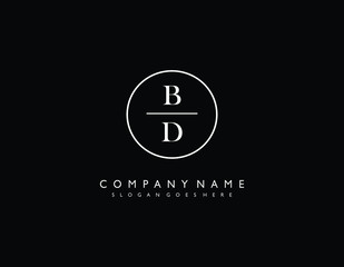 BD initial letter elegant handwriting logo collection