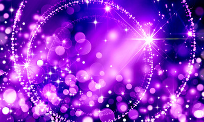 Wall Mural - bright holiday background, blue, purple, pink, glitter, stars, bokeh, circles, light effect, birthda