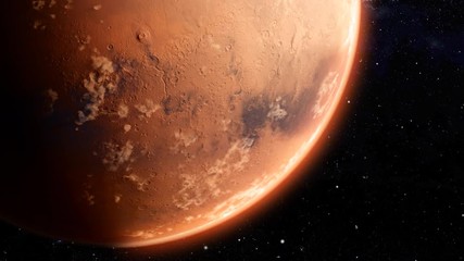Wall Mural - orbiting planet mars. high quality 4k cg animation.