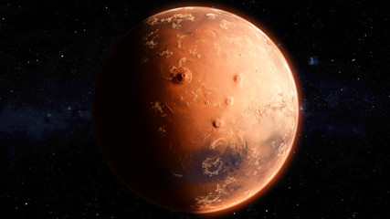 Wall Mural - orbiting planet mars. high quality 3d illustration