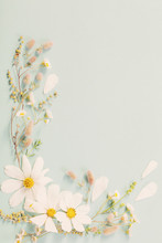 White Flowers On Paper Background