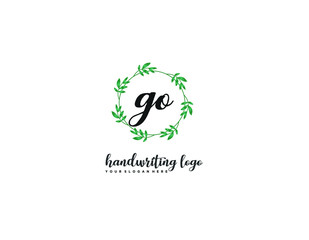 GO initial letter elegant handwriting logo collection