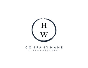 HW initial letter elegant handwriting logo collection