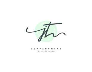 Wall Mural - JT initial letter elegant handwriting logo collection