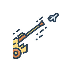 Color illustration icon for antiaircraft 