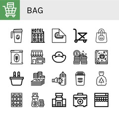 Sticker - bag simple icons set