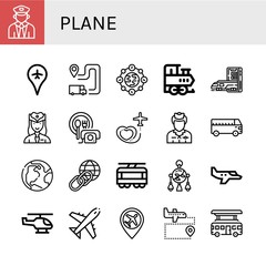 Canvas Print - Set of plane icons