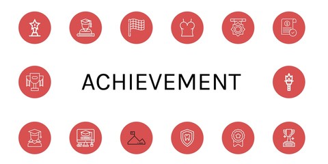 Wall Mural - Set of achievement icons