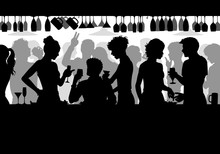 Bar Scene Silhouette