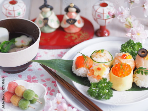和食 ひなまつり 手毬寿司 Stock Photo Adobe Stock 和食 ひなまつり 手毬寿司 Stock Photo Adobe Stock