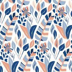 Poster - Vector Seamless Tough  Pattern with Fantastic Flowers