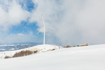 Wall Mural - Daegwallyeong Sky sheep Ranch in Gangwon Province in winter Snowfall