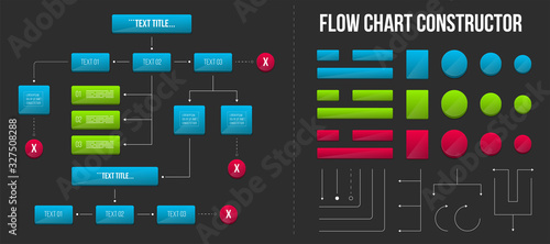 Fotomural Creative vector illustration of corporate organization flow chart constructor