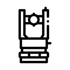 Poster - Optical Topography Equipment Icon Thin Line Vector. Engineering Level Topography Tool For Land Research Concept Linear Pictogram. Monochrome Outline Sign Isolated Contour Symbol Illustration