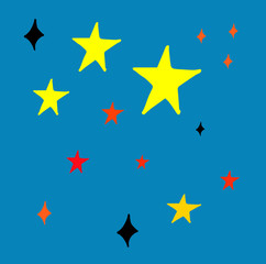 Wall Mural - hand drawn doodle vector cartoon star pattern