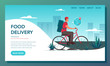 © inspiring.team - Food delivery web banner. Online delivery concept