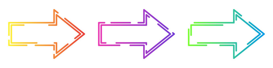 Wall Mural - set of vector linear arrows. colorful arrows.