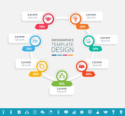 Wall Mural - Cycle infographic design with 16 extra icons - Vector Illustration
