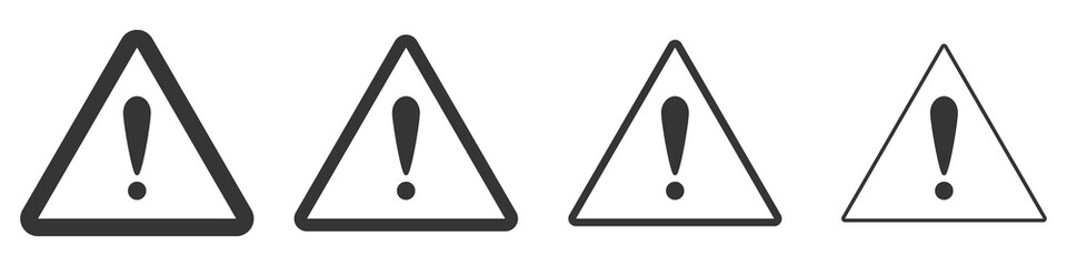 Triangular warning symbols with Exclamation mark.