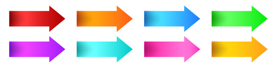 Wall Mural - set of vector arrows. colorful bright arrows.