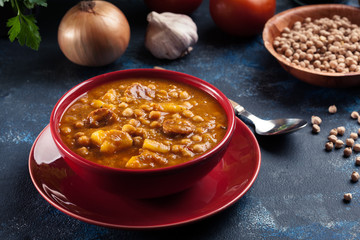 Wall Mural - Chickpea stew with chorizo and potatoes